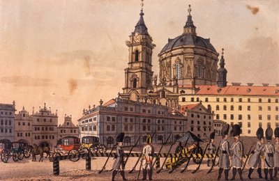 Malostranské (Kleine Kwartier) plein (onderdeel), ca. 1810 door A. and Berka, Johann Gustav